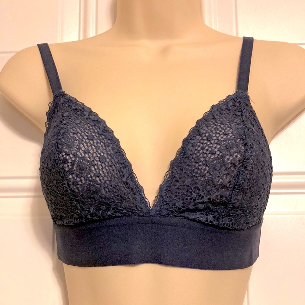 LIVELY Lace Lacey Bralette Navy Blue Size Small